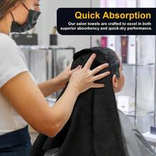 5/2/1pcs Black Hair Drying Towels, Super Soft Microfiber Salon Towels, Bulk Haircare Towels Suitable For Gym, Bathroom, Spa, And Home Beauty Care - Black - View 2