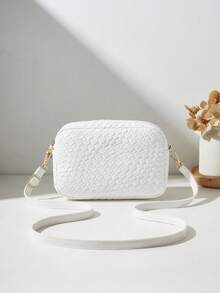 Nueva llegada Bolso cruzado de hombro cuadrado mini para mujeres - Blanco - Ver 5
