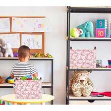 Rectangular Storage Basket, Books Box, Gift Basket, Room Decor(Animal) - 1-Nơ hồng - Xem 4
