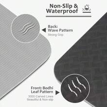 Tapete de Yoga Antideslizante con Material ecológico TPE Agarre de Alto RendimientoAcolchado Ultra denso para Apoyo y Estabilidad en Yoga Gimnasio y Cualquier condición física General - NegroGris - Ver 4