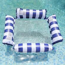 1 Inflatable Pool Lounge Chair, 4 Striped PVC Inflatable Hammocks, Adult Swimming Party Supplies, Mesh Design, Multi-Color, Polyurethane Material, Summer Vacation And Leisure Water Lounge Chair - Inflatable Water Lounge Chair - View 3