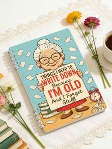 Funny Notebook For The Elderly - "Because I'm Old And Forgetful, I Need To Write Things Down", Cute Cartoon Design, Suitable For Office Or Home Use, Essential For Back To School Season - Multicolor - View 3