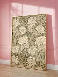 1pc Frameless Floral Wall Art Print, Botanical Green Leaves & Blossoms Pattern, Vintage Cottagecore Poster For Living Room, Bedroom, Dorm Decor, Back To School, Funky Posters, Room Decor, Gift - Flower - View 4