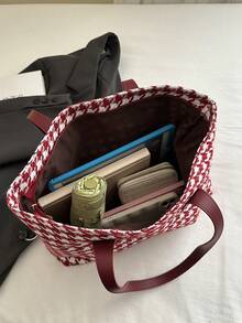 Túi xách họa tiết răng cưa mới năm 2026, túi đeo vai đa năng với thiết kế tối giản tinh tế, phù hợp cho mùa thu. - Đỏ - Xem 4