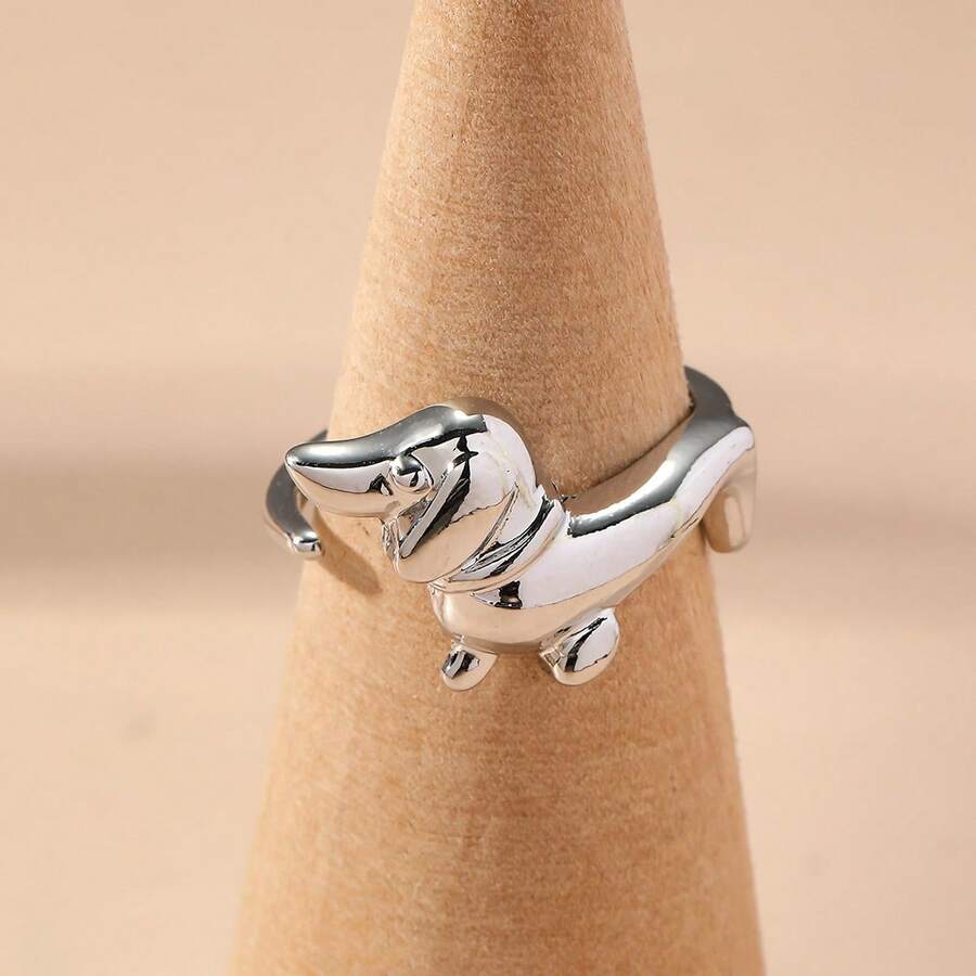 光滑狗戒指，欧美优雅戒指 - 光面狗狗戒指 - 查看 1