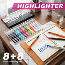 16pcs Set Painting Brush, 8 Colors Non-Smudge Non-Fading Highlighter Pens, 4pcs Fine Tip Drawing Pens, 4pcs Erasable Whiteboard Markers - 16PCS - View 9