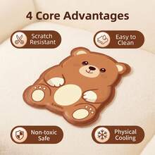 宠物降温垫 注水冰垫 自冷却物理降温狗垫 夏季新款卡通熊设计 耐磨耐咬宠物垫 - 彩色 - 查看 4