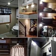 1/2 pièces Applique murale LED avec détecteur de mouvement et capteur PIR intelligent, éclairage d'escalier, lampe murale de décoration intérieure blanc/chaud, veilleuse sans fil à piles, 6 ampoules LED, adhésif double face portable, convient pour armoire, couloir, placard, cuisine, chevet, salon, chambre, salle de bain, bureau, jardin, camping, piscine, balcon - Applique murale à détecteur - Voir 8