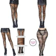 Women's Dark Alternative Animal Fishnet Tights - Snake - 查看 1