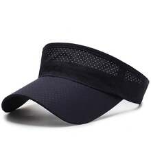 Summer Breathable Air Sun Hats Men Women Adjustable Visor UV Protection Top Empty Solid Sports Tennis Running Sunscreen Cap Hat - 白色 - 查看 2