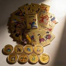 pokemon Sobre de expansión de juego de cartas coleccionables, 55 piezas Colección de cartas de batalla + 5 piezas Monedas conmemorativas, regalo coleccionable mágico - Multicolor - Ver 9