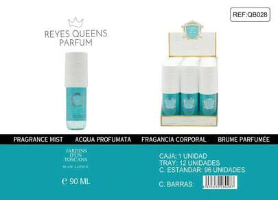 REYES QUEENS NOMADAS BEAUTY EAU DE PERFUM  PARA MUJER BODY MIST BODY SPLASH BRUMA CORPORAL JARDINS D UN TOSCANA BLANCO LATTE