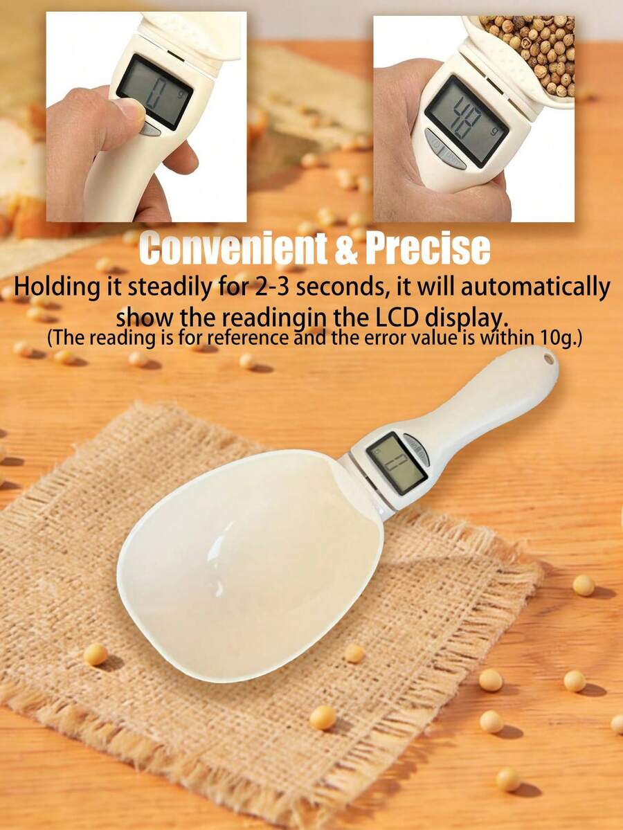 【热销】电子量勺，克秤，厨房电子勺秤，面粉勺，食品量勺，咖啡秤，牛奶秤，咖啡豆称重秤，烘焙蛋糕秤，可称量固体、液体和粉末，加大高精度手柄厨房秤 - 彩色 - 查看 1