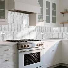 1/10 miếng dán tường tự dính họa tiết gạch xanh, giấy dán tường dạng gạch có thể tháo rời, chống thấm nước, thích hợp cho phòng khách, bếp, phòng tắm, phong cách Scandinavia. - A - Xem 4