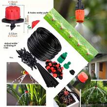 Drip Irrigation System, Mini Garden Drip Irrigation System, Equipped With 1/4 Inch Pipes And Adjustable Nozzles, Suitable For Automatic Watering Systems In Greenhouses, Courtyards, Lawns, And Plants - Irrigation Kit - View 11
