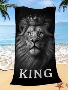 2条/1条黑白狮子情侣沙滩巾，超柔软微纤维沙滩巾 - 速干、轻便，是游泳、健身和瑜伽的理想之选 - 完美的旅行伴侣，健身房毛巾。趣味设计，速干面料，超大尺寸沙滩巾，情人节礼物，送给伴侣的最佳礼物。 - 彩色 - 查看 19