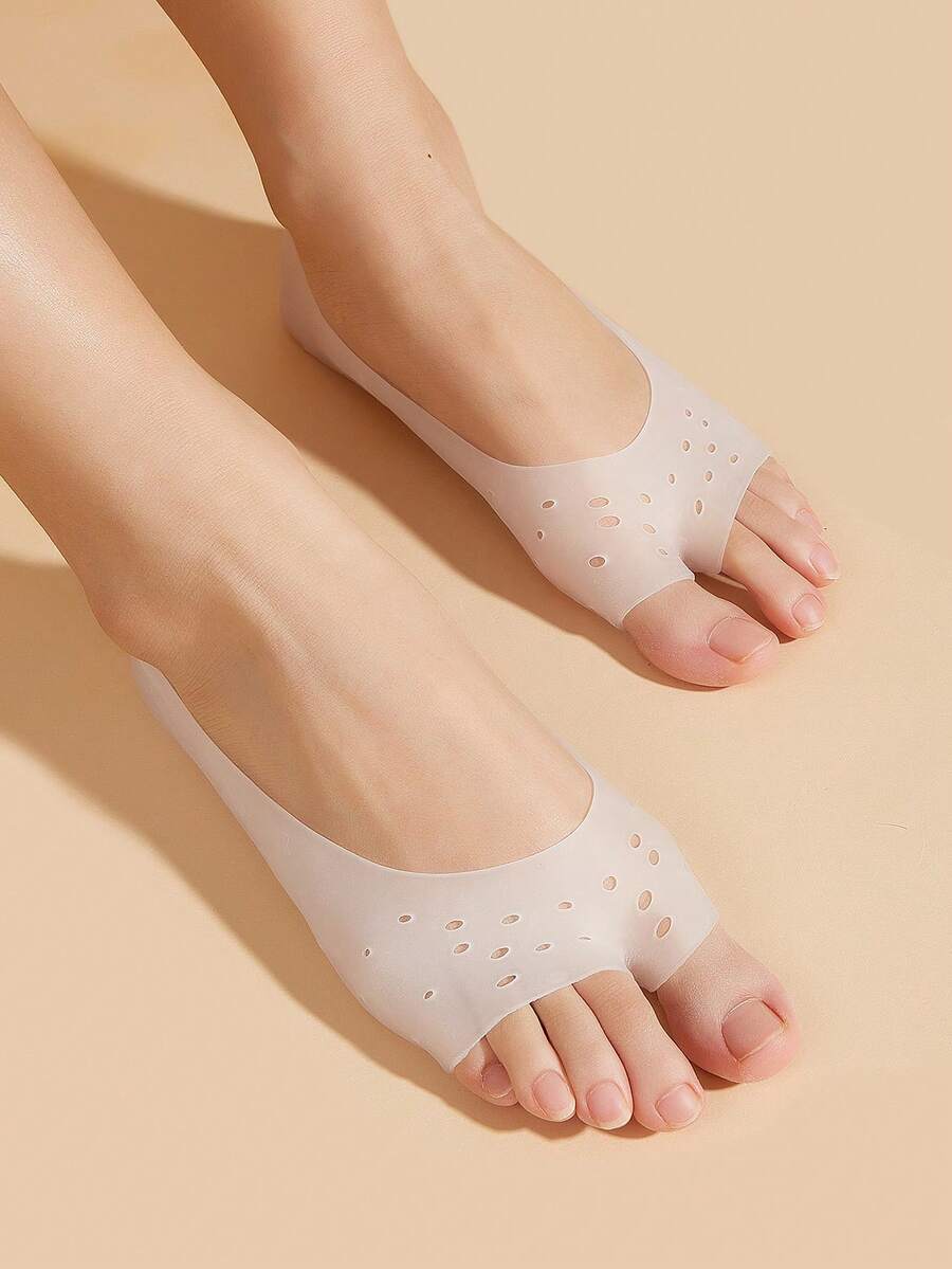 Foot care 1双硅胶柔软保湿嫩肤防皲裂袜，沙滩袜，室内袜 - 白色 - 查看 1