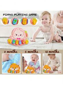 Cute Animal Shaped Baby Piano Toy, Electronic Keyboard With Colorful Keys And Animal Patterns - Interactive Music Learning Toy For Infants 6 Months+, Promotes Motor Skills And Cognitive Development, Fun And Design - Multicolor - View 7