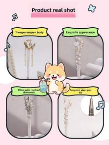 Bộ bút bi thủ công chất lượng cao gồm 1 bút họa tiết hoa dưới ánh trăng tinh tế [màu trắng] + Quyền trượng mộng mơ + Bút hình trăng khuyết, thiết kế hoạt hình 3D dễ thương, quà tặng văn phòng phẩm tự làm sáng tạo cho học sinh, bút bi viết trơn tru kèm 5 ruột bút thay thế. - A - Xem 7