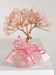 Árbol de bonsái de cristal de piedras preciosas - Buena suerte y sanación para el hogar y el escritorio - Mostaza Amarilla - Ver 7