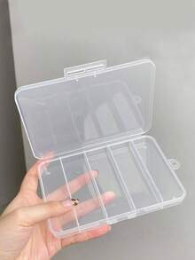 1 Pc Five-Compartment Six-Compartment Cotton Swab Lip Brush Multifunctional Large-Capacity Makeup Tool Storage Box - Clear - View 3