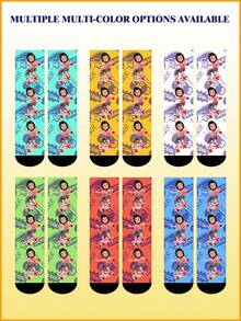 1 Pair Customized Skateboard Socks For Boys & Girls Aged 1-16 - Multicolor - View 2