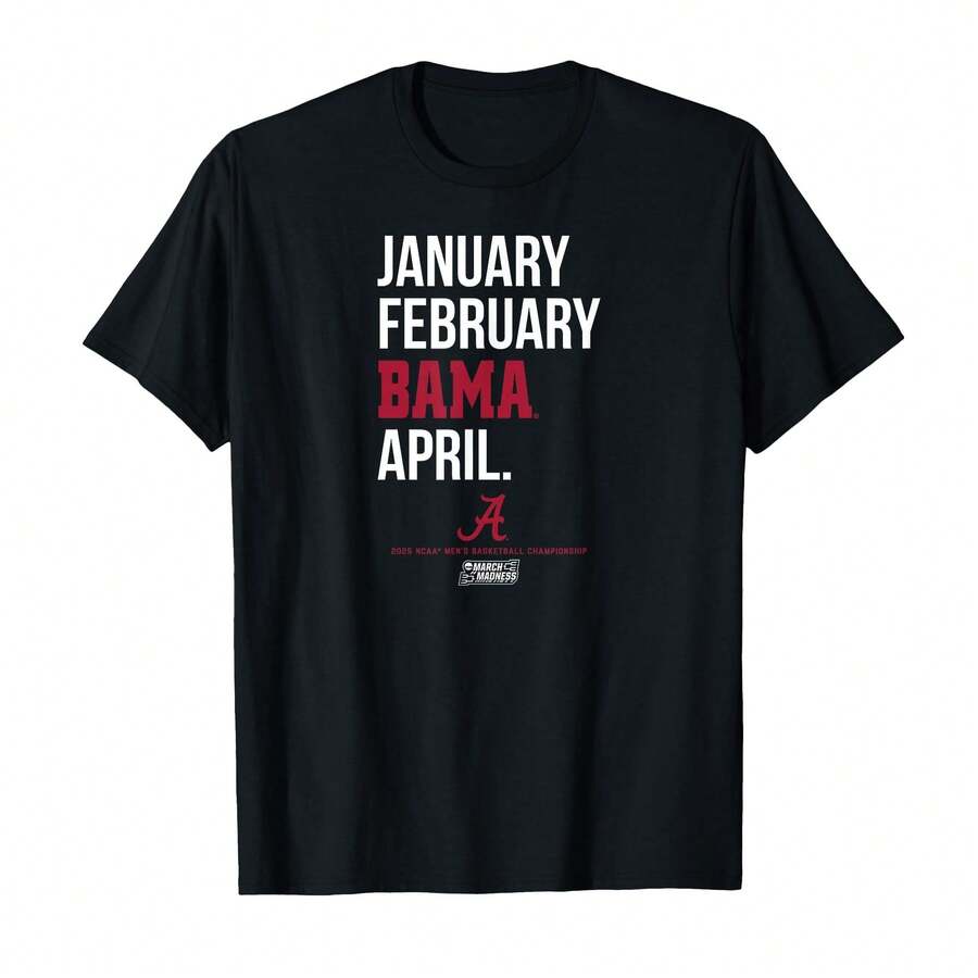 Alaba Ma Crimson Basketball_ 2025 March Madness - NCAAS T-Shirt - 黑色 - 查看 1