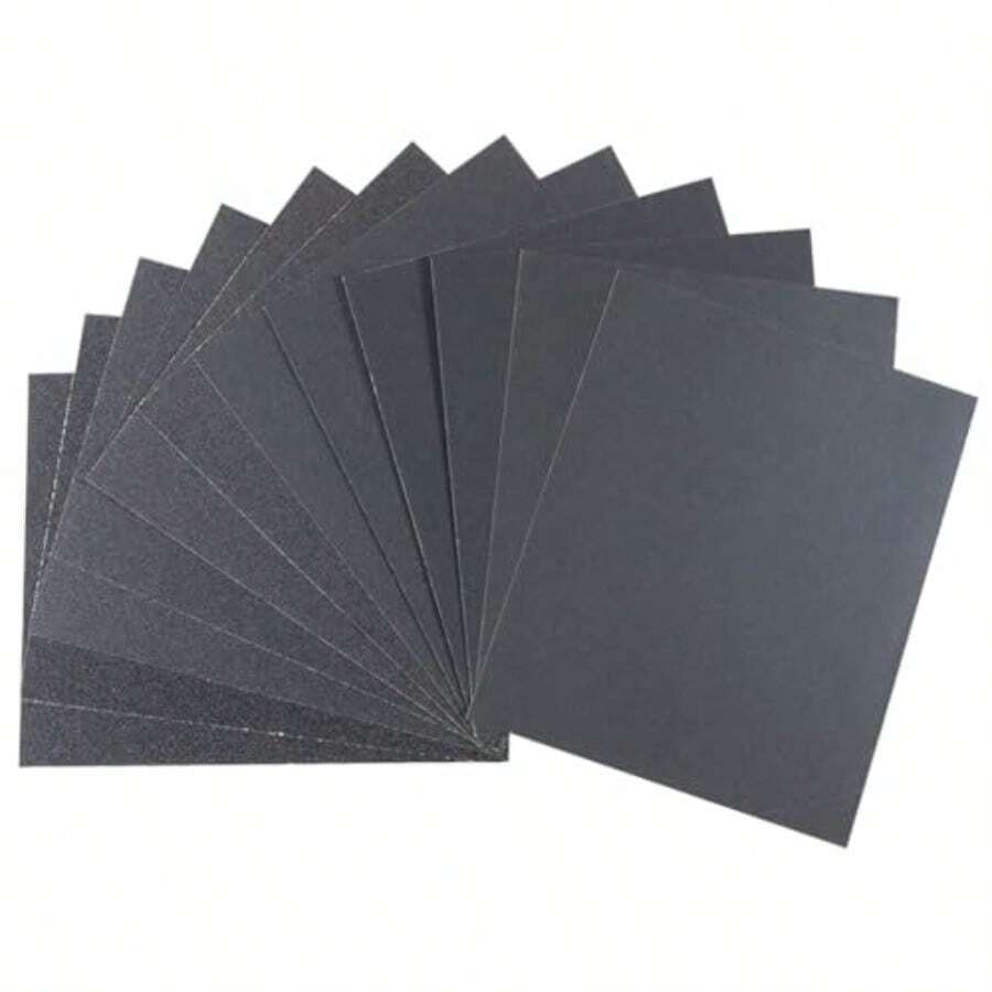 12PCS 80 Grit Wet Dry Sandpaper Sheets 9x11 Inch For Wood Furniture Finishing Drywall Metal Sanding Paper In Gray With High Durability And Smooth Finish - 230x280mm - View 1