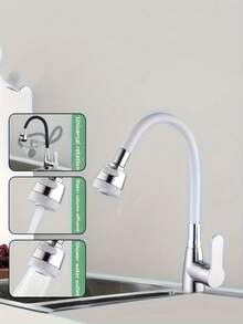 360° Rotating Flexible Kitchen Faucet - Single Handle Hot And Cold Mixer, Polished Surface, Valve Core And Base Installation, Includes Mounting Accessories With G1/2 Thread, Suitable For Modern Kitchens - Multicolor - View 8