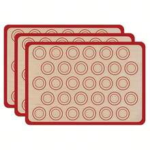 3 Tấm lót nướng bằng silicon, chống dính, chịu nhiệt, thích hợp làm bánh macaron, có thể rửa bằng máy rửa chén, dụng cụ làm bánh nhà bếp. - Xem 13