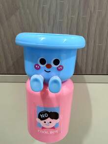 1/2 piezas Soporte de pared para cepillo de dientes, taza de enjuague magnética invertida, soporte de taza de enjuague con diseño de dibujos animados, estante de almacenamiento de cepillo de dientes montado en la pared, organizador de tocador de baño ahorra espacio para pasta de dientes y cepillo de dientes - Multicolor - Ver 11