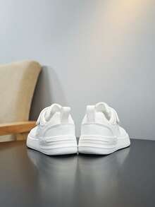 青少年白色运动鞋，休闲校园鞋，学生活动白色鞋，适合所有季节 - 白色 - 查看 9