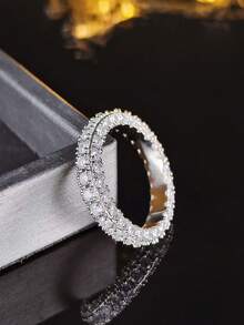 MOONSO 1pc Luxury Elegant Starry Sky Design Women's Ring R7958 - White - View 6