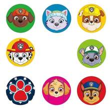 Paw Patrol 500张/卷汪汪队卡通贴纸，25毫米圆形汪汪队贴纸，可爱汪汪队贴纸，高品质装饰贴纸，适用于汪汪队周边产品，可用于智能手机、家居装饰、笔记本电脑、水瓶、保险杠、滑板、手机壳、返校装饰、汪汪队主题派对等。这些装饰贴纸适用于各种场合，并且耐刮擦（部分图案随机）。 - 彩色 - 查看 10