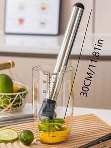 1 dụng cụ dầm cocktail bằng thép không gỉ, dụng cụ pha chế, dụng cụ vắt chanh, thích hợp cho nhà bếp và quầy bar gia đình, có thể dùng để pha Mojito và các loại cocktail trái cây. - Xem 3