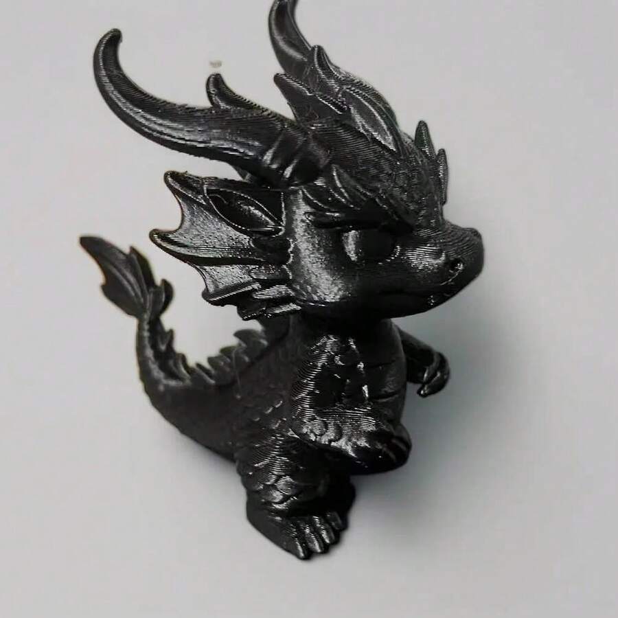 1pc 3D Printed Baby Dragon Animal Collectible Ornament, Simple And Realistic Design - Home Decor Dragon Statue Ornament, Suitable For Christmas, Halloween, Valentine's Day, Etc. - Indoor/Outdoor Use, Holiday Home Decoration | Bookshelf, Shelf, Garden Decoration, Etc., Indoor Ornament, Outdoor Ornament - Multicolor - View 1