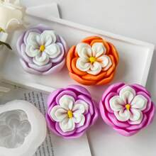 1pc 5-Petal Flower Aroma Stone Silicone Mold, Handmade DIY Fragrance Stone Decor Mold, Multiple Patterns, Non-Stick & Easy Demold - White - View 5