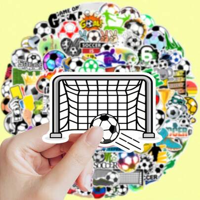 50张彩色足球贴纸，卡通运动贴纸，可用于剪贴簿、手机壳、水瓶、滑板、吉他、派对礼品、万圣节礼物