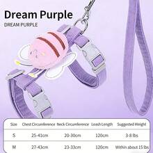 Bee & Cat 牵引绳，防逃脱户外遛狗胸背带，可调节 H 型猫牵引绳 - 彩色 - 查看 5