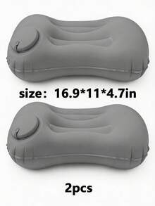 1 pieza Almohada de viaje inflable cuadrada - Soporte para el cuello para coche y avión, también adecuada como cojín lumbar, ideal para vuelos y viajes por carretera largos, accesorio de aviación cómodo, equipo de viaje elegante, material inflable, equipo de camping - Multicolor - Ver 29
