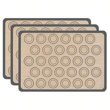 3 Tấm lót nướng bằng silicon, chống dính, chịu nhiệt, thích hợp làm bánh macaron, có thể rửa bằng máy rửa chén, dụng cụ làm bánh nhà bếp. - Xem 10