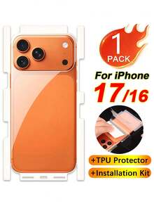 1套全覆盖式水凝胶后盖膜，兼容 17/17 Pro Max/17 Pro/Air/16/15/Plus/14/Pro Max/13/12 Pro Max，透明屏幕保护膜，兼容 17 Pro Max贴纸 - 無色 - 查看 20