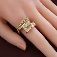 1pc Fashionable Geometric Hollow Cone Criss-Cross Design Cubic Zirconia Inlaid Women's Ring - Multicolor - View 7