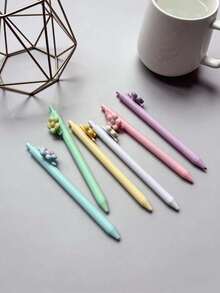 Cute Flower-Printed Neutral Pen Macaron-Colored Smooth Practice Pen Student Exam Writing Tool - Flower Pen - View 6