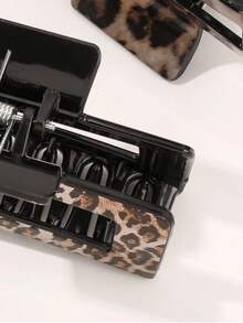 3pcs Leopard Print Hair Claw For Daily Casual Outing Wear Boho Summer - Multicolor - View 2