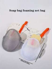 1pc Soap Net Bag, Double-Sided Soap Foaming Net, Shower Scrubber, Facial Cleanser Lather Net Bag - Multicolor - View 15