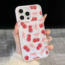 1个粉色蝴蝶樱花图案亚克力磁吸手机壳，防黄变，大摄像头孔，TPU软边硬壳，兼容 17 Air/16 Pro Max/16 Pro/16 Plus/16/15/14/13/12/11/XSM/XS/XR/7/8 - 粉色 - 查看 5