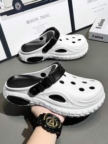 Outdoor Sports Anti-Slip Quick-Drying Fashionable Breathable Sandals, Teenagers & Young Men Summer Water Shoes - black and white - View 4