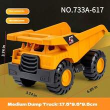 Extra Large Inertial Construction Vehicle Toy, Thick & Durable For Children, Beach Excavator, Bulldozer, Dump Truck - Multicolor - View 13