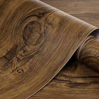 1 Roll, Self-Adhesive Wood Grain Texture Wall Panel Thickened Texture Wall Sticker Wallpaper Home Kitchen Bathroom Interior Decoration Wall Panel, Room Decoration Bedroom Decoration And Home Decoration Wall Sticker, Wallpaper Self-Adhesive